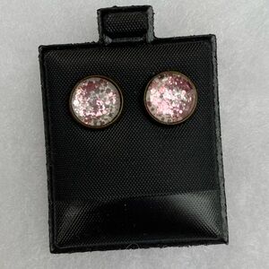 Elegant Pink Stud Earrings